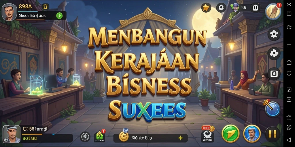 Tampilan gameplay 898A dengan pengelolaan bisnis yang seru.