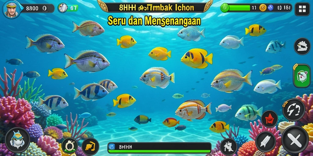 Screenshot gameplay yang menampilkan keseruan Tembak Ikan.