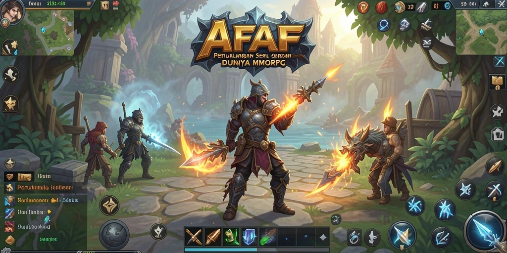 Screenshot AFAF yang menunjukkan aksi pertempuran di dunia MMORPG.