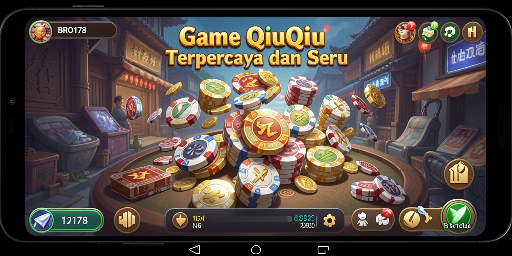 Tampilan menarik dari gameplay QiuQiu di BRO178.