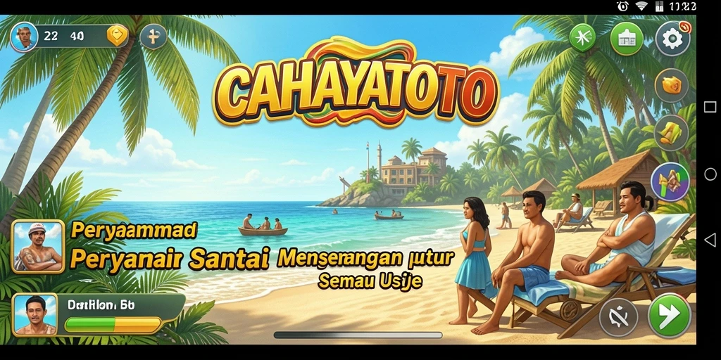 Tampilan gameplay CAHAYATOTO yang penuh warna dan seru.