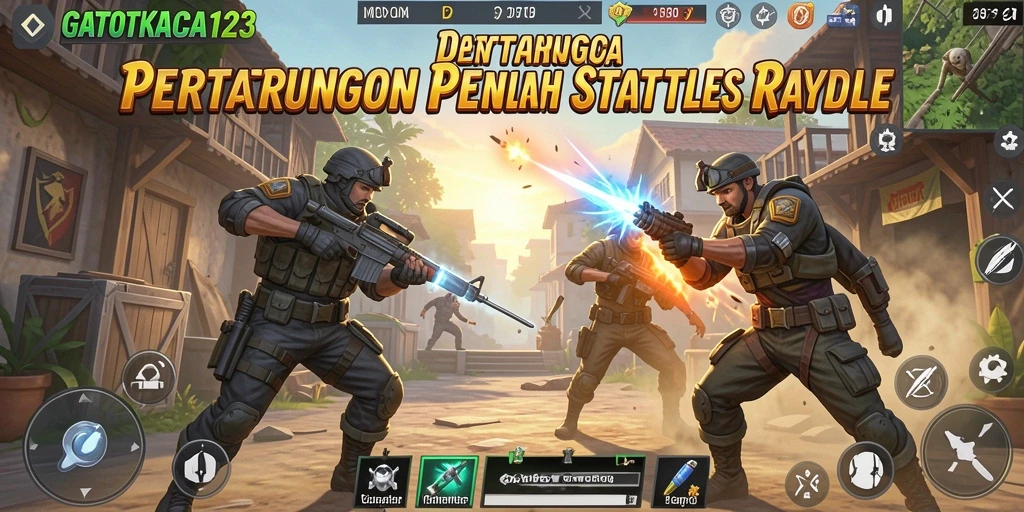 Tangkapan layar gameplay GATOTKACA123 yang penuh aksi Battle Royale.