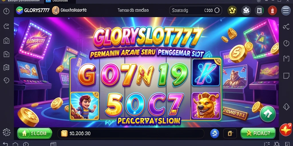 Screenshot gameplay GLORYSLOT777 menampilkan mesin slot yang penuh warna dan fitur menarik.