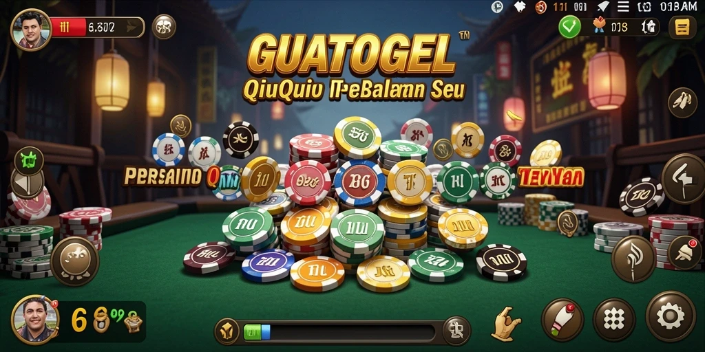 Screenshot gameplay GUATOGEL menunjukkan aksi seru dalam permainan QiuQiu.