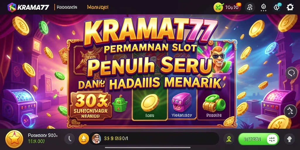 Screenshot gameplay KRAMAT77 menampilkan keseruan bermain slot.