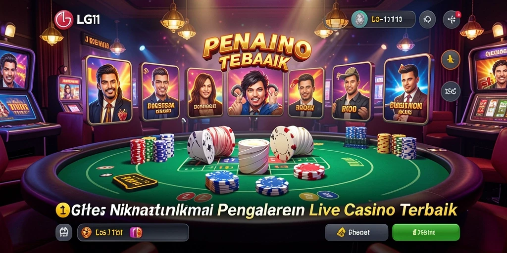 Screenshot LG111 menampilkan gameplay Live Casino yang mendebarkan.