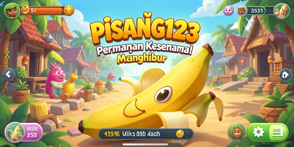 Tangkapan layar PISANG123 menampilkan aksi gameplay seru di level menantang.