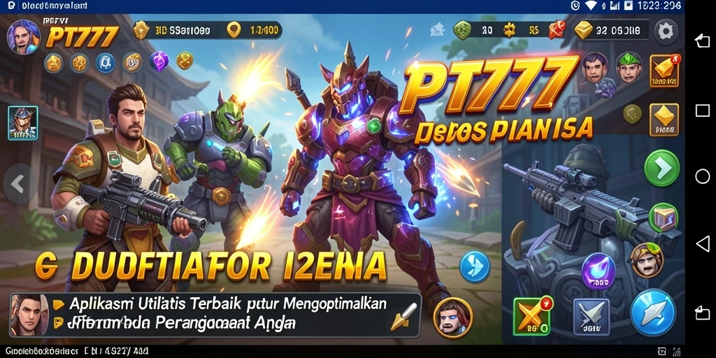 Screenshot utama PT777 menampilkan antarmuka aplikasi untuk optimasi utilitas.