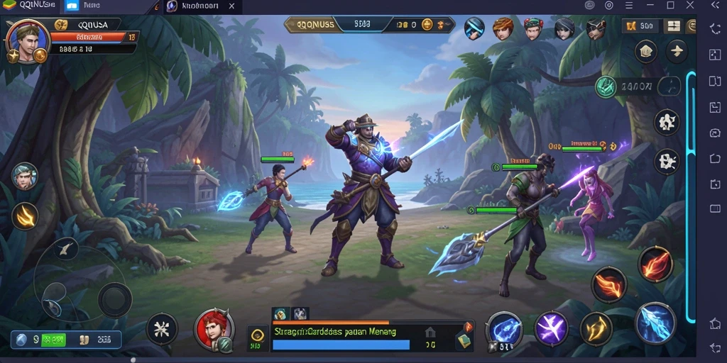 Gameplay menarik dalam QQNUSA yang menunjukkan pertarungan strategi.